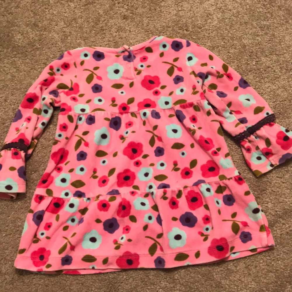Velvet pink flower dress - 24 months - Picture 6 of 6